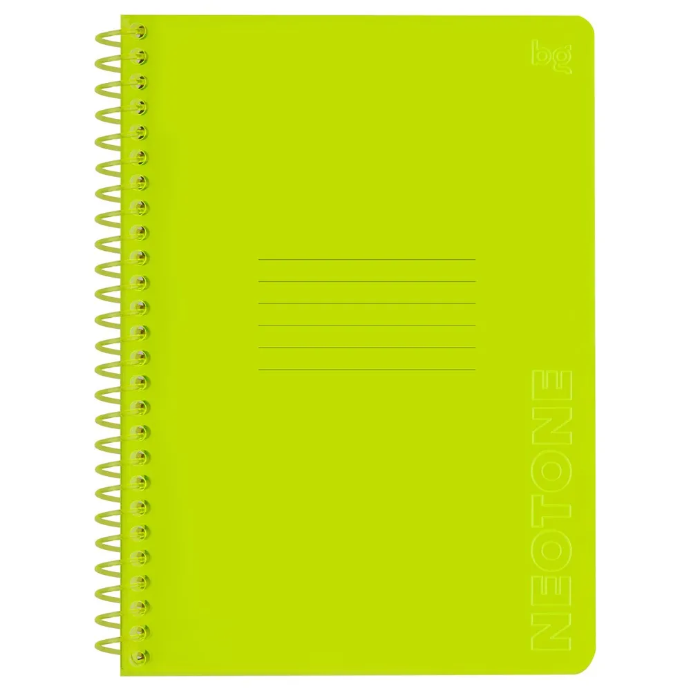 

Тетрадь BG Neon Yellow A5 клетка 96 листов на спирали, прозрачная обложка, T5гр96