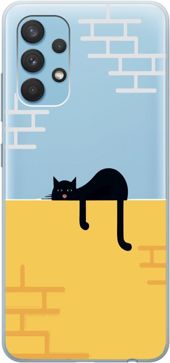 

Силиконовый чехол на Samsung Galaxy A32 с 3D принтом "Lazy Cat" прозрачный, 5372