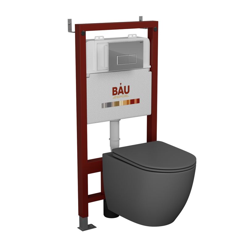 Комплект BAU 6 в 1: инсталляция BAU PRO,унитаз Bau Dream,сиденье,клавиша BAU Hotel клавиша смыва alcaplast