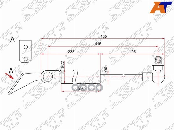 

Амортизатор Крышки Багажника Nissan Tiida C11 04-14 Rh (Правый) Sat St-90450-El00A