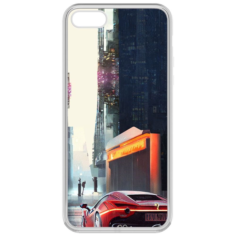 

Чехол-накладка Krutoff Clear Case Сити для iPhone 5S, Прозрачный