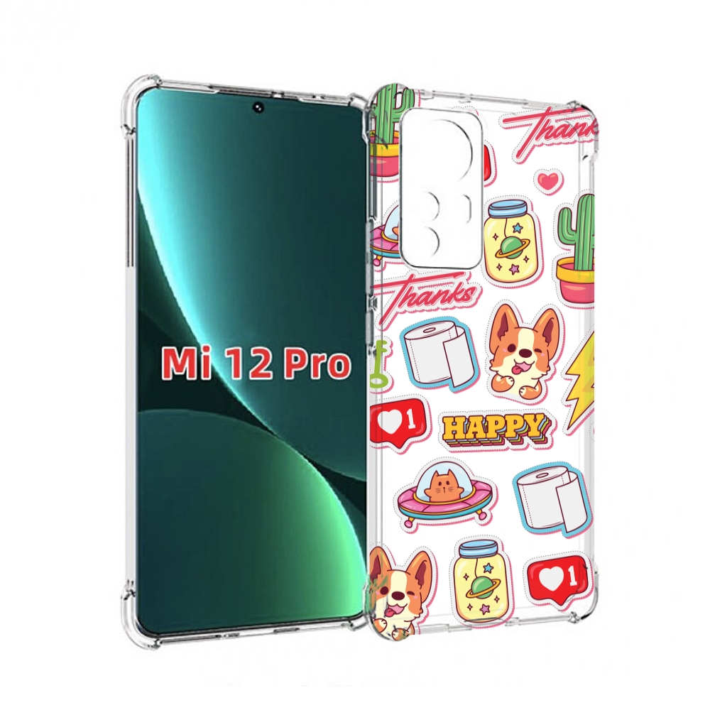 

Чехол MyPads милые-стикеры-корги для Xiaomi 12S Pro, Прозрачный, Tocco