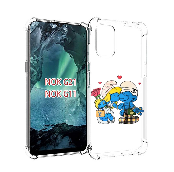 

Чехол Mypads Модные-Смурфики Для Nokia G11/G21, Прозрачный, Tocco