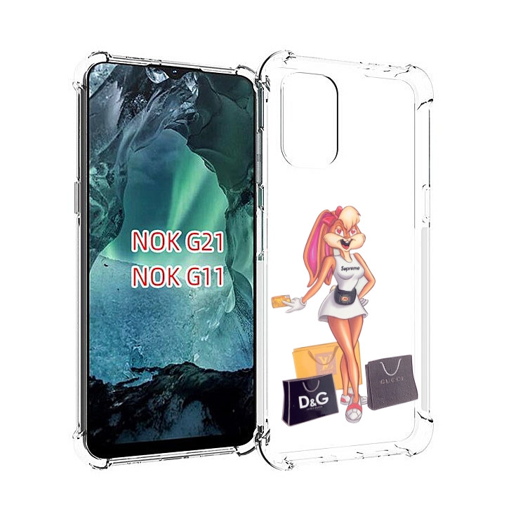 

Чехол Mypads Модница-Зайка Женский Для Nokia G11/G21, Прозрачный, Tocco