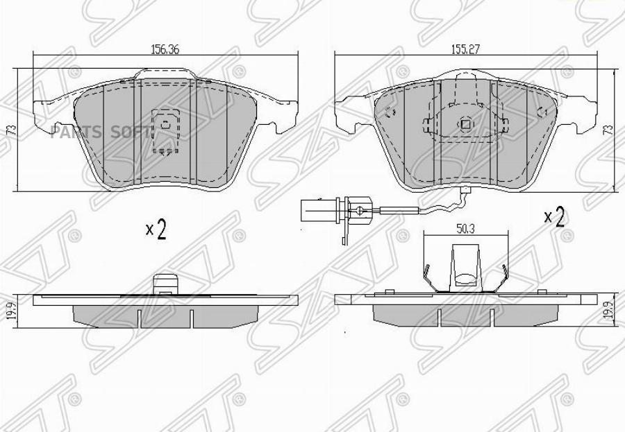 

SAT ST-8E0 698 151 G Колодки тормозные перед AUDI A4 04-08 A6 05-11 1шт