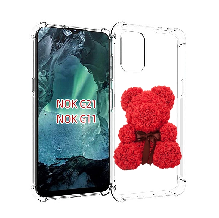 

Чехол Mypads Мишка-Из-Розочек Для Nokia G11/G21, Прозрачный, Tocco