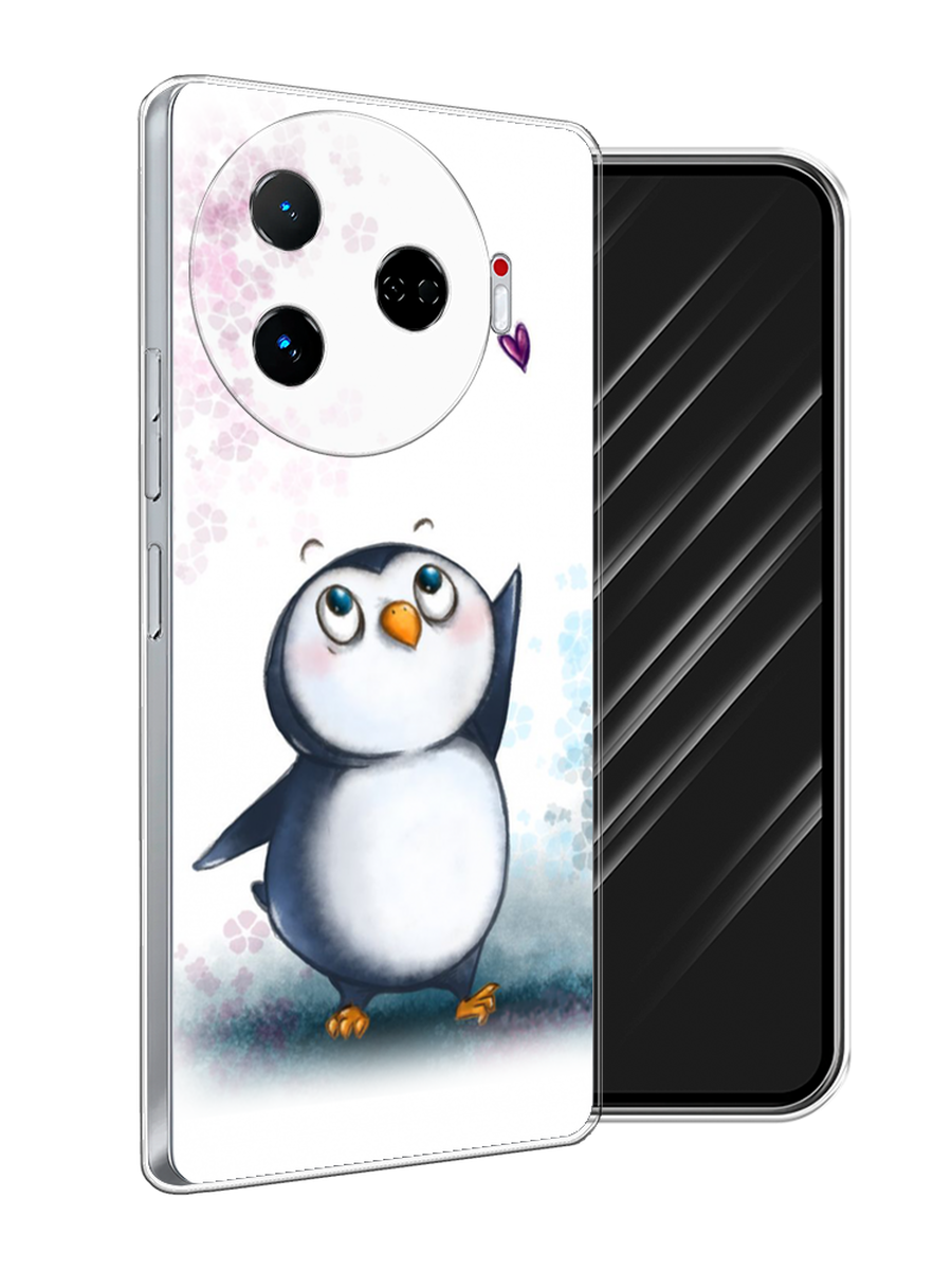 

Чехол Awog на Tecno Camon 30 Pro 5G "Пингвин и сердечко", Белый, 305150-1