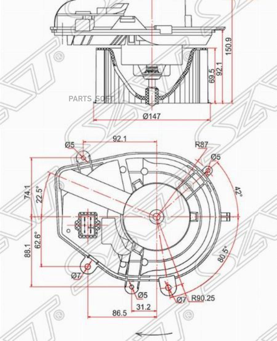 

Мотор Отопителя Салона Audi A4 94-01 / Volkswagen Passat 88-05 / Skoda Superb 02-08