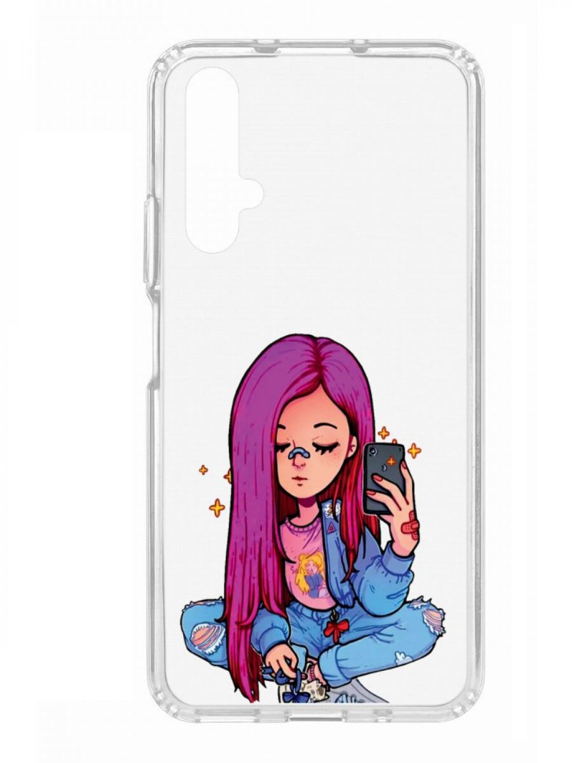 Чехол для смартфона Honor 20 КRUЧЕ Print прозрачный с принтом