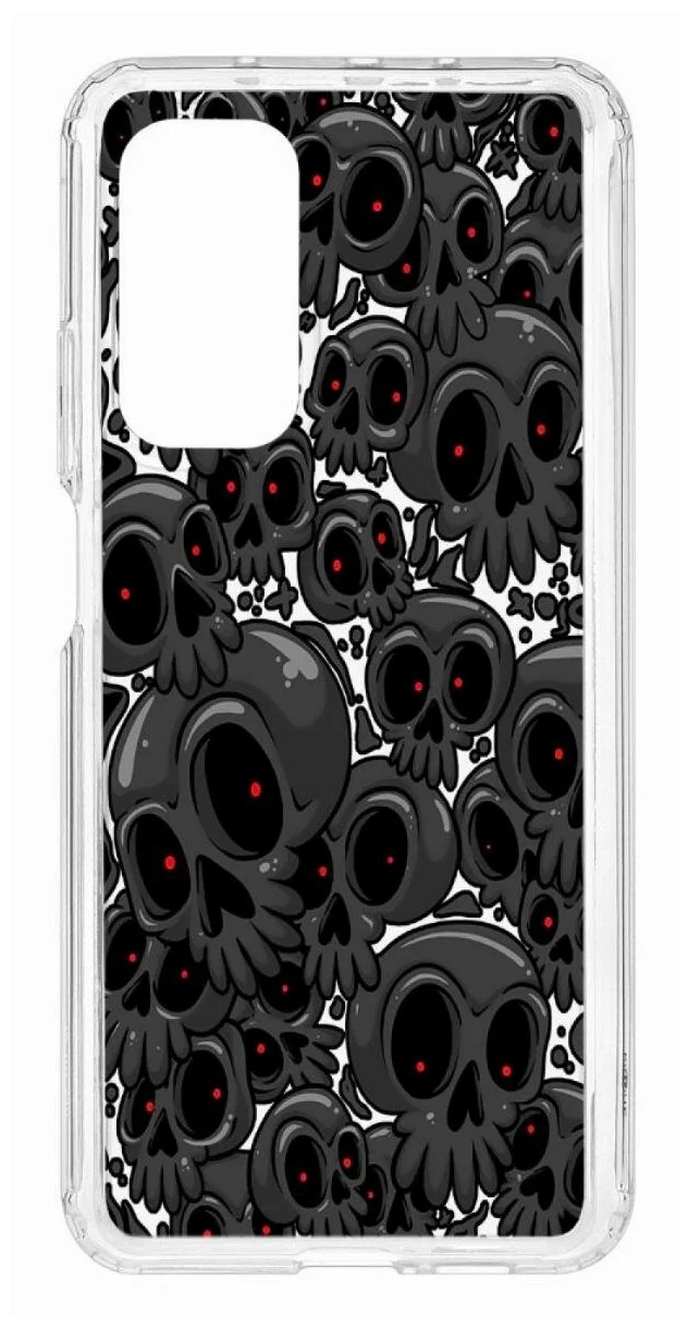 

Чехол для Kruche Print Skull gray Xiaomi Mi 10T, Разноцветный