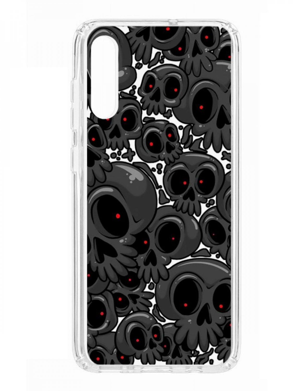 

Чехол на Samsung Galaxy A70 2019 Kruche Print Skull gray, Серый