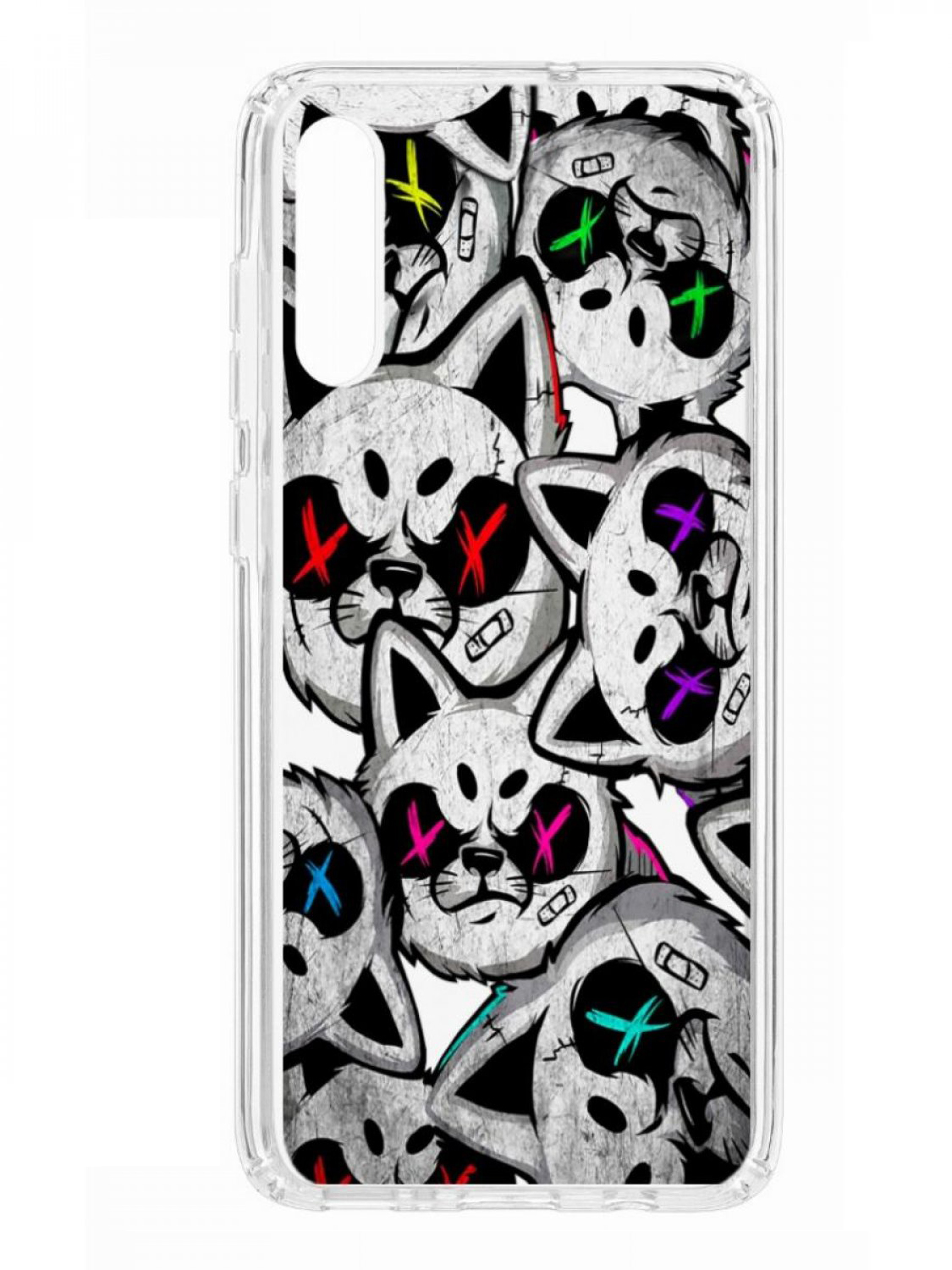 

Чехол на Samsung Galaxy A70 2019 Kruche Print Angry Cats, Серый