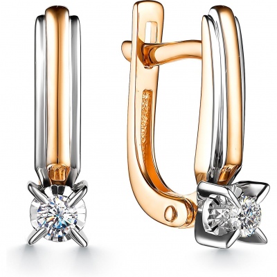 

Серьги с 2 бриллиантами из красного золота Алкор 24771-100, 24771-100
