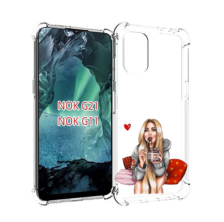 

Чехол Mypads Любительница-Нутеллы Женский Для Nokia G11/G21, Прозрачный, Tocco