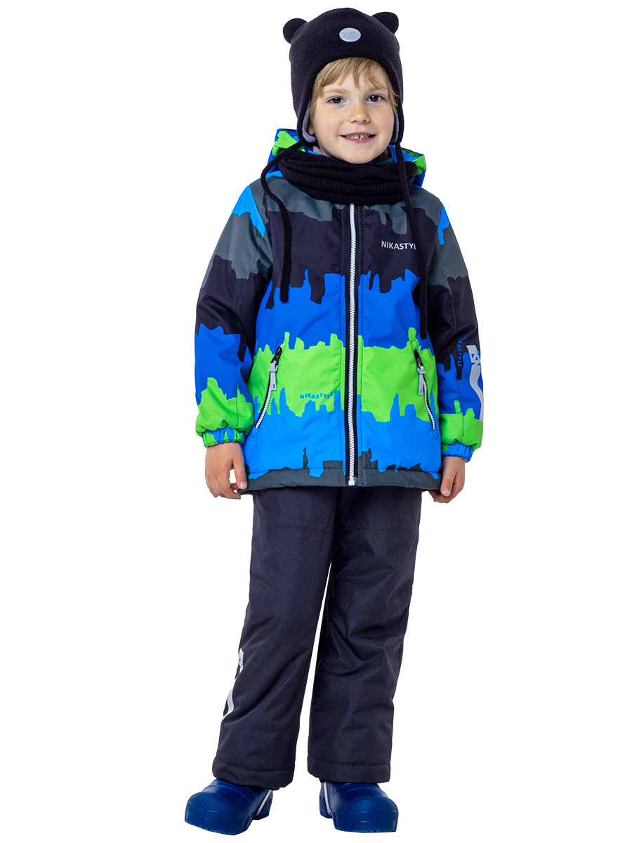 

Комплект верхней одежды NIKASTYLE 7м0323, зеленый неон/черный, 128, 7м0323