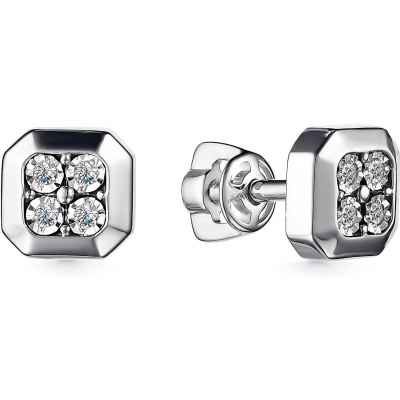 

Серьги с 8 бриллиантами из белого золота Алкор 24773-200, 24773-200