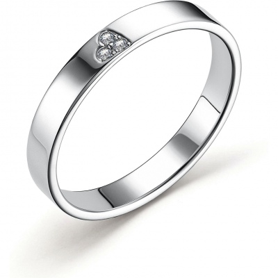 

Кольцо с 3 бриллиантами из белого золота р. 17,5 Алкор 14802-200, 14802-200