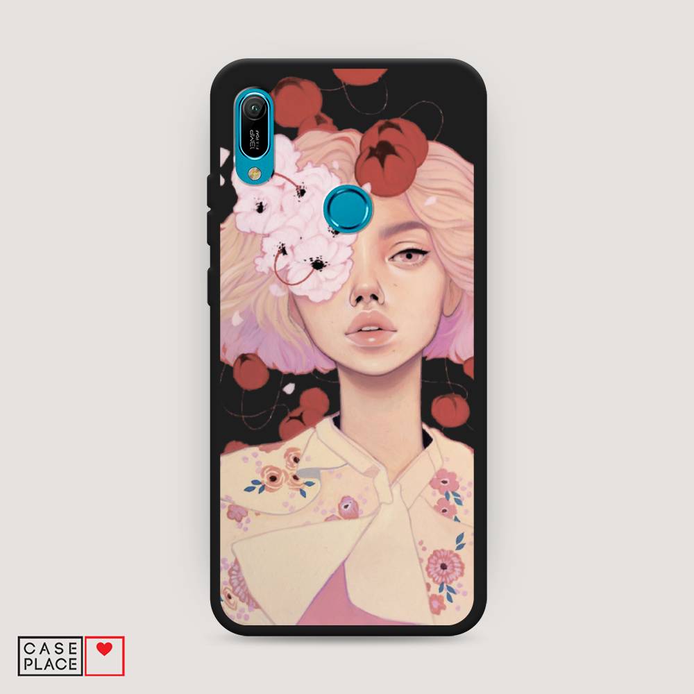 

Чехол Awog на Huawei Y6 2019 "Цветочная анархия", Бежевый;розовый;красный, 68652-1