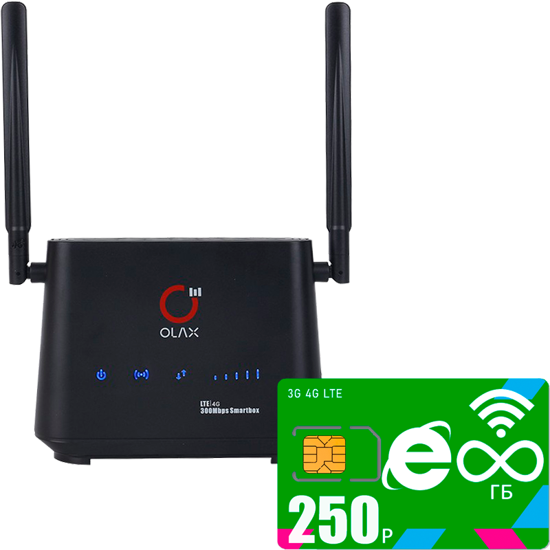 фото Wi-fi роутер olax черный (komplekt-olaxax5-mega250-pro-sb)