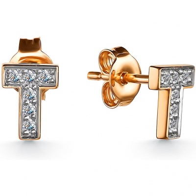 

Серьги с 12 бриллиантами из красного золота Алкор 24696-100, 24696-100