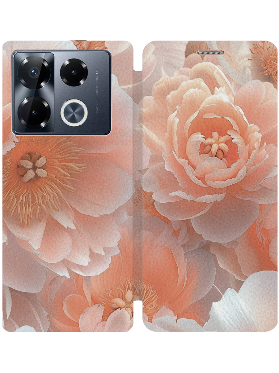 

Чехол-книжка на Infinix Note 40 Pro / 40 Pro 5g / 40 Pro+ 5g с принтом золотой 798597, Золотистый;белый;оранжевый, 782627021
