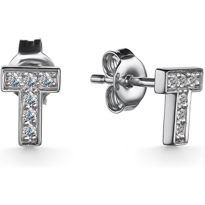 

Серьги с 12 бриллиантами из белого золота Алкор 24696-200, 24696-200