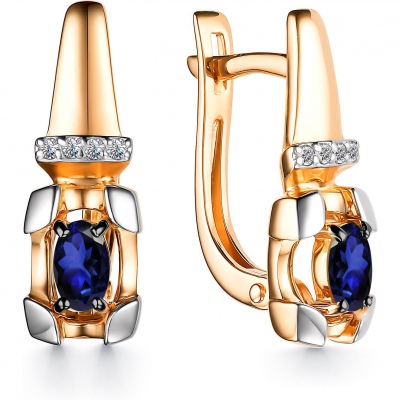 

Серьги с сапфирами и бриллиантами из красного золота Алкор 24723-102, 24723-102