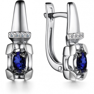 

Серьги с сапфирами и бриллиантами из белого золота Алкор 24723-202, 24723-202