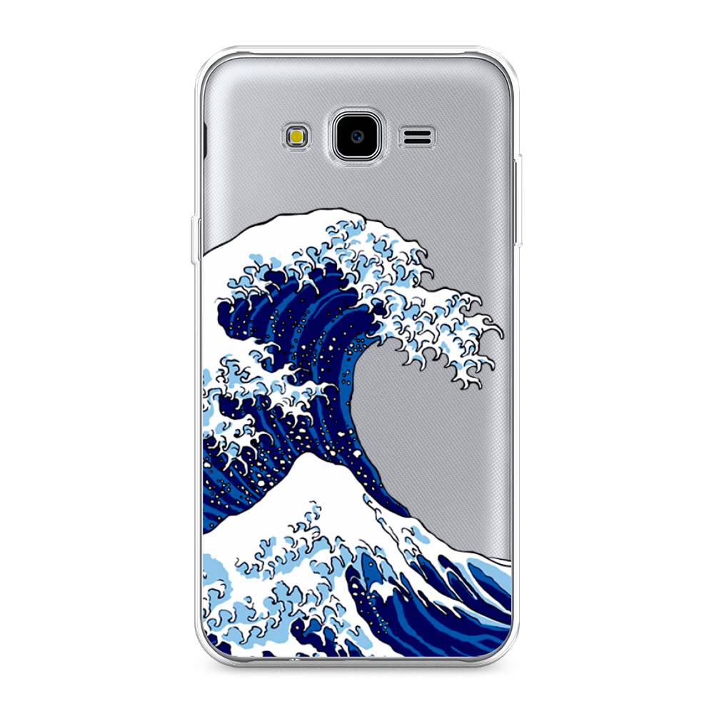 

Чехол Awog на Samsung Galaxy J7 Neo "Волна в Канагаве", Синий;белый, 25350-4
