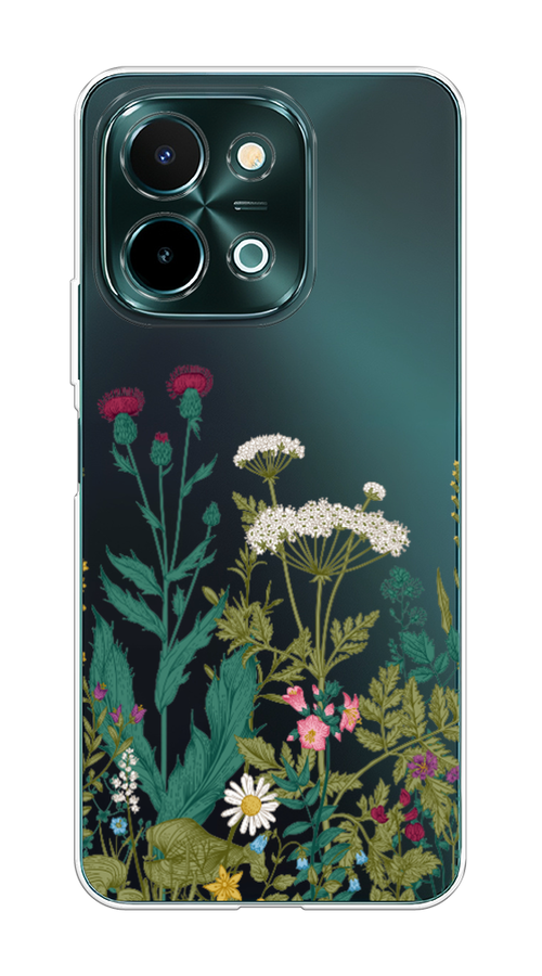 

Чехол на Vivo Y28 4G "Дикие полевые цветы", Зеленый;розовый;белый, 2611650-1