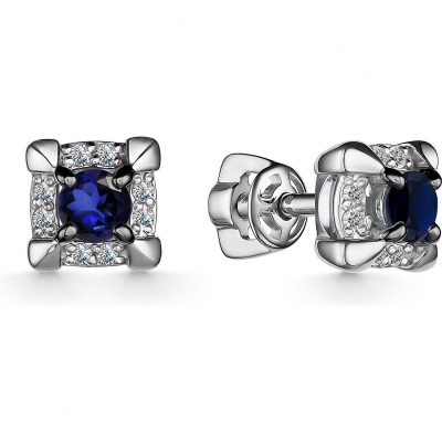 

Серьги с сапфирами и бриллиантами из белого золота Алкор 24726-202, 24726-202