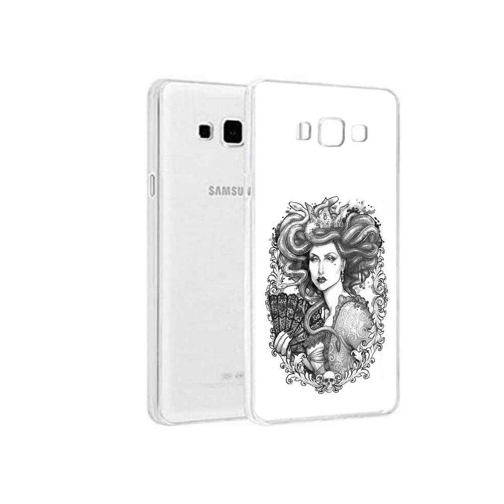 

Чехол MyPads Tocco для Samsung Galaxy A8 медуза черно белый, Прозрачный, Tocco