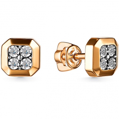 

Серьги с 8 бриллиантами из красного золота Алкор 24773-100, 24773-100