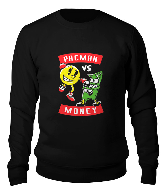 

Свитшот унисекс Printio Pacman x money черный XS, Pacman x money