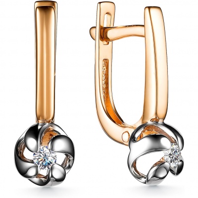 

Серьги с 2 бриллиантами из красного золота Алкор 24483-100, 24483-100