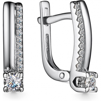 

Серьги из белого золота АЛЬКОР 24756-200, бриллиант, 24756-200
