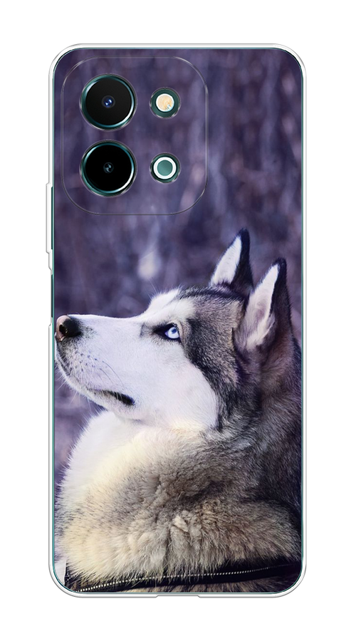 

Чехол на Vivo Y28 4G "Хаски 1", Фиолетовый;белый, 2611650-1