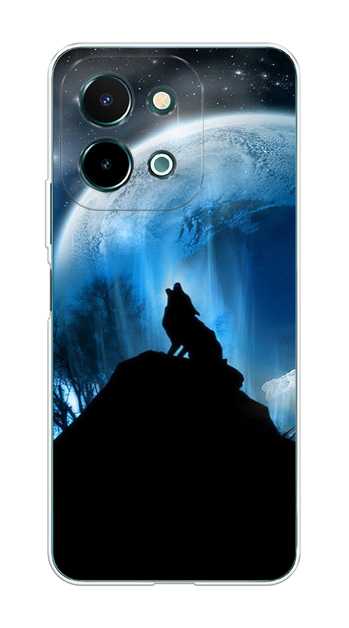 

Чехол на Vivo Y28 4G "Волк 2", Синий;черный;белый, 2611650-1