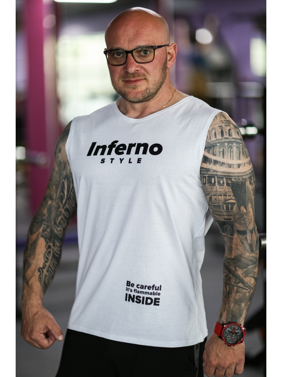 

Майка мужская INFERNO style М-002-005 белая XL, Белый, М-002-005
