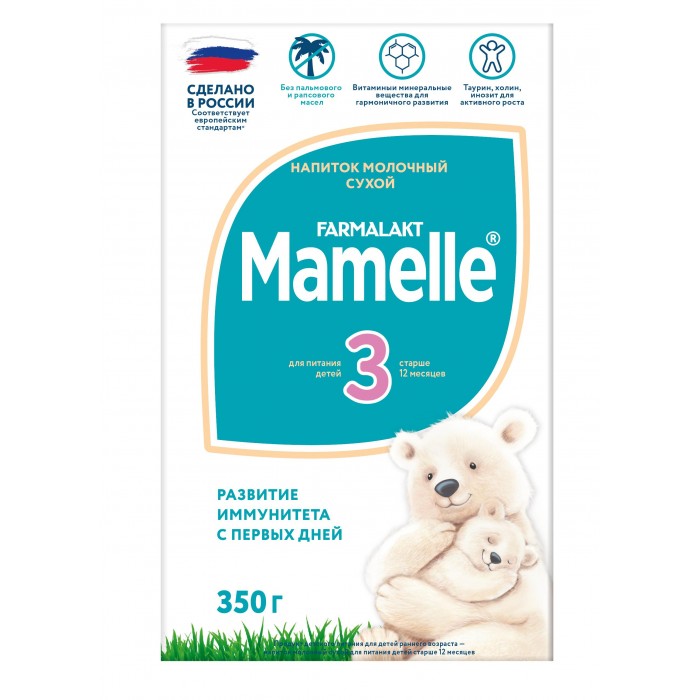 Напиток Mamelle 3 Farmalakt, молочный, сухой, c 12 месяцев, 350 г смесь сухая mamelle farmalakt молочная адаптированная от 0 до 12 месяцев 350 г