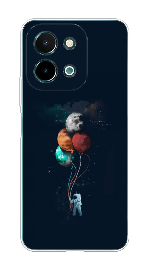 

Чехол на Vivo Y28 4G "Космонавт с шариками", Разноцветный, 2611650-1