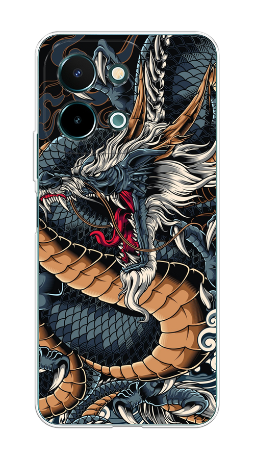

Чехол на Vivo Y28 4G "Japanese Dragon", Коричневый;черный;синий, 2611650-1