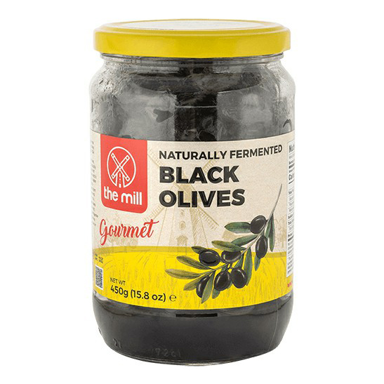 Оливки The Mill ферментированные черные с косточкой в масле 200 г
