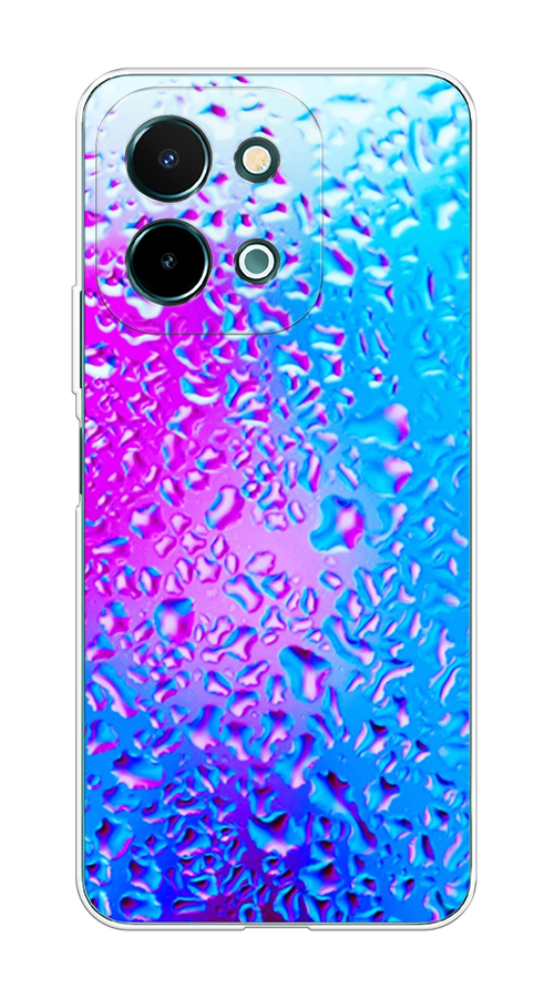 

Чехол на Vivo Y28 4G "Капли на стекле", Бирюзовый;розовый, 2611650-1