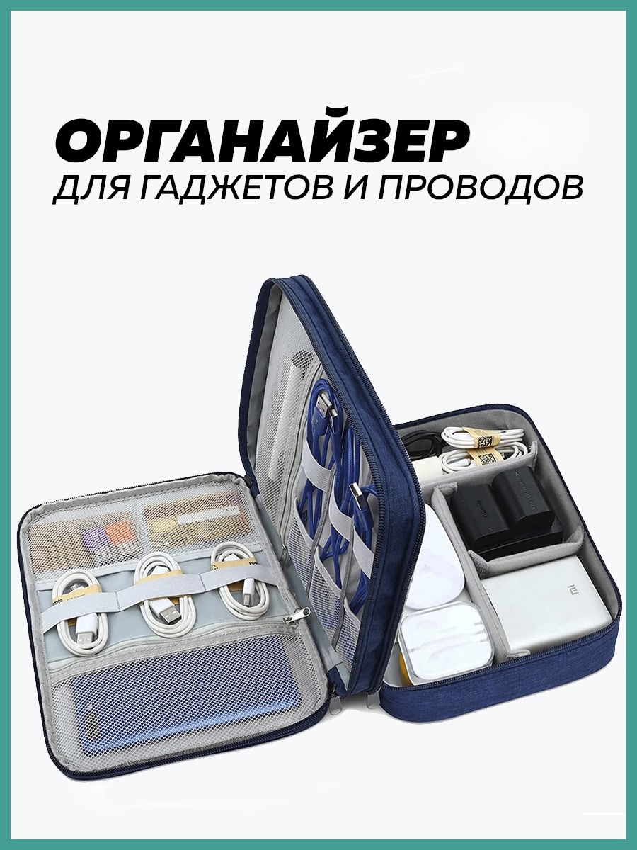 

Органайзер для проводов и аксессуаров Good Home, синий, 198502515, bazic_org