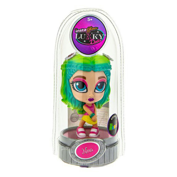 

Набор Lukky Doll Нина Неон Instaglam Кукла с 2 аппликаторами и косметикой 12 см, Желтый;розовый;фиолетовый
