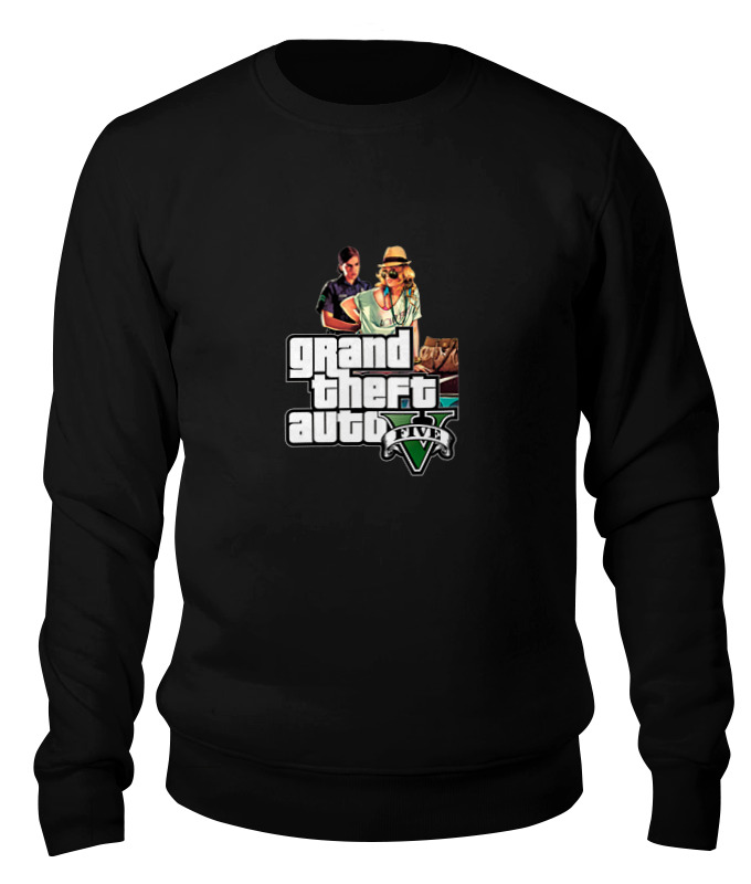 

свитшот унисекс Printio Grand theft auto v черный M, Grand theft auto v