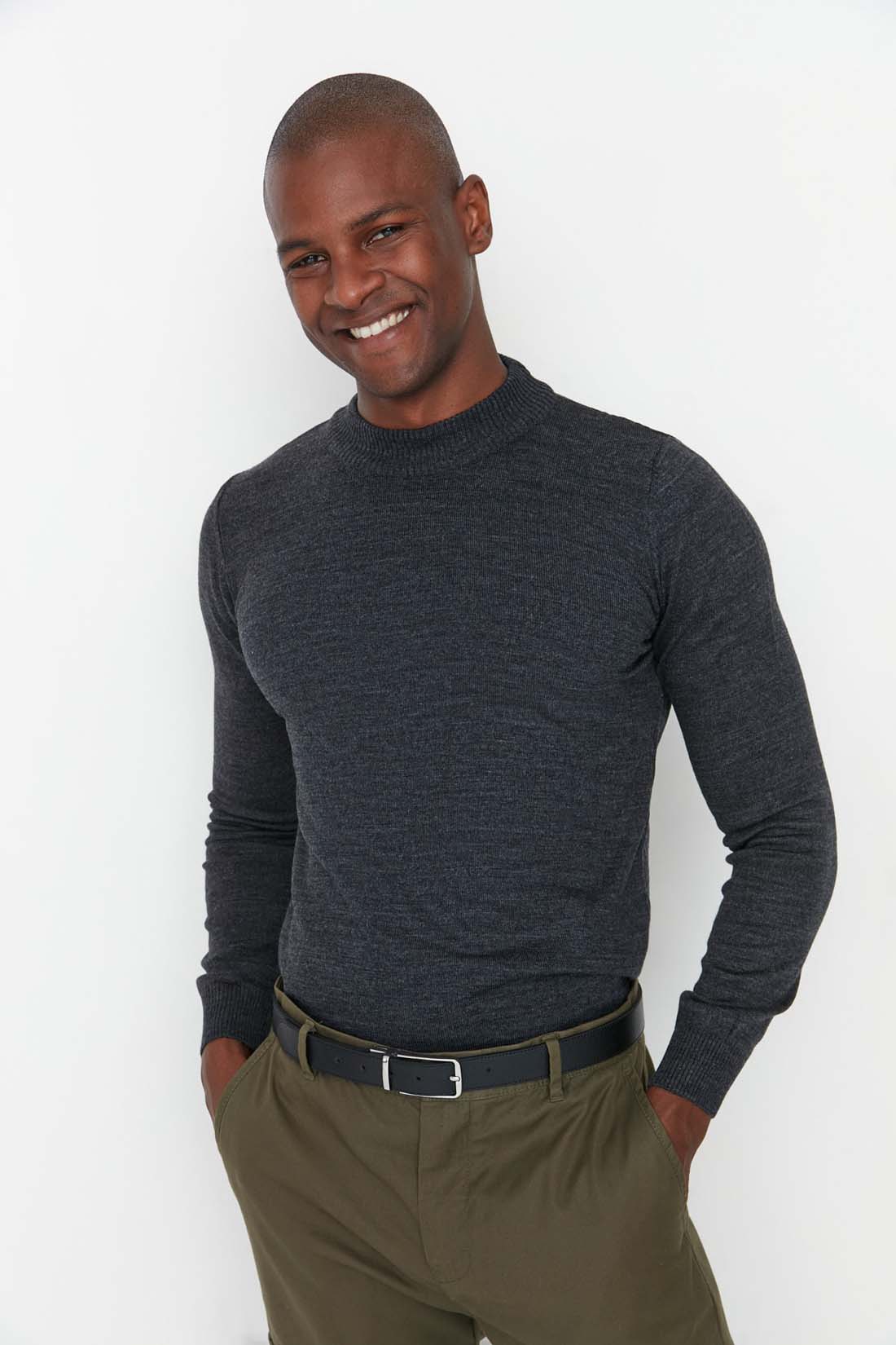 

Джемпер мужской Trendyol TMNAW21KZ0758 серый XL, trendyol TMNAW21KZ0758