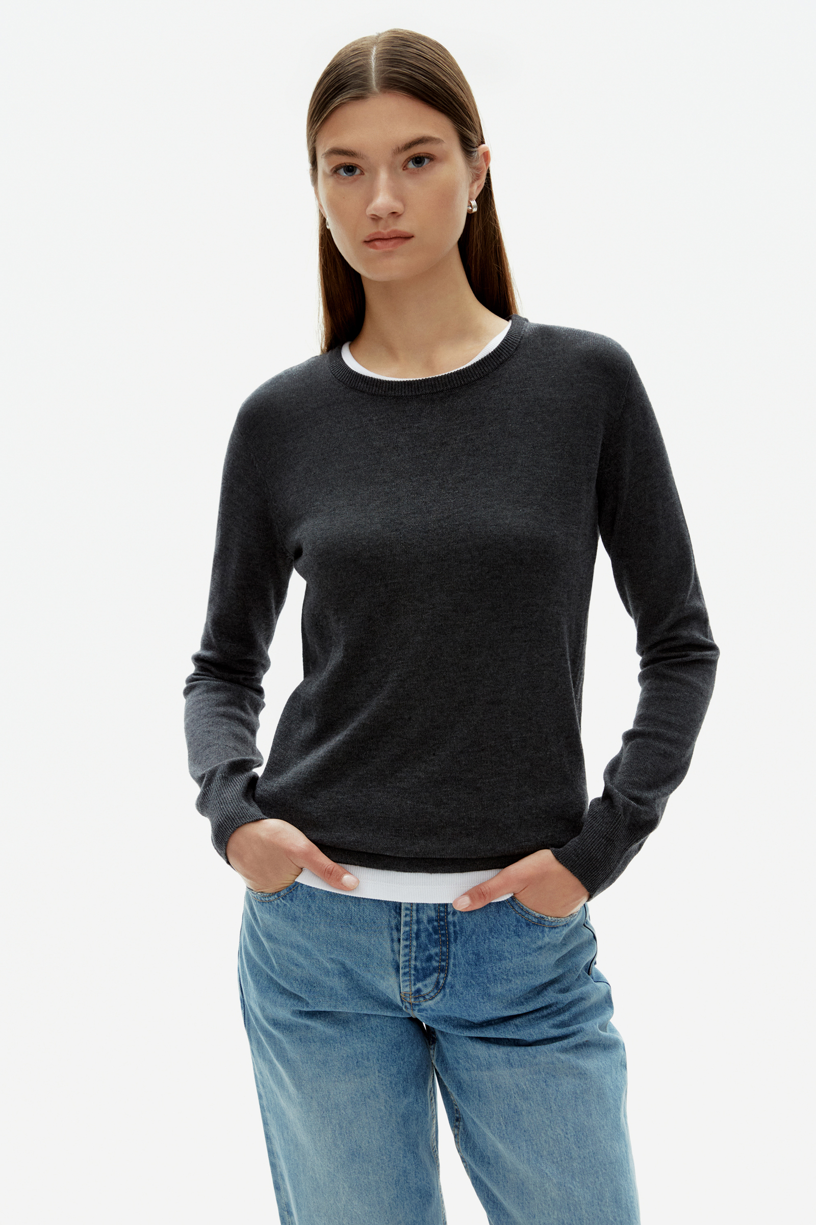 

Джемпер женский Finn Flare BAS-10135 серый S, BAS-10135