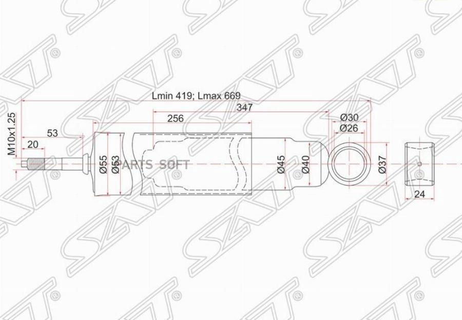 

SAT Амортизатор FR ISUZU ELF 150/250/TL#/KT/NKS58/NHR54/55/NKR55/LONG /57/DUNA#U7#/8#/9# 8